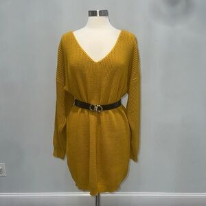 Boohoo Mustard Knit Sweater
